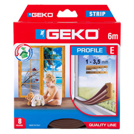 GUARNIZIONE IN GOMMA PER ISOLAMENTO STRIP 6MT TIPO E MARRONE GEKO 101933