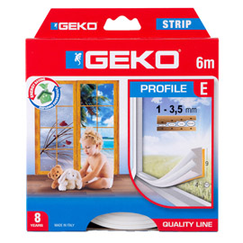 GUARNIZIONE IN GOMMA PER ISOLAMENTO STRIP 6MT TIPO E BIANCO GEKO 101932