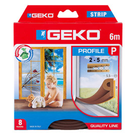 GUARNIZIONE IN GOMMA PER ISOLAMENTO STRIP 6MT TIPO P MARRONE GEKO 101935