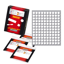 ETICHETTA ADESIVA - PERMANENTE -  TONDA D 10 MM - 120 ETICHETTE PER FOGLIO - BIANCO - 10 FOGLI PER CONFEZIONE - MARKIN 31063