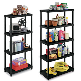 SCAFFALE 3060-4 - PPL - 4 RIPIANI - 60X30X132 CM - NERO - TERRY 61674