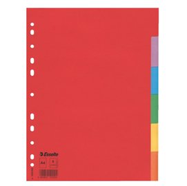 SEPARATORE ECONOMY - 6 TASTI - CARTONCINO COLORATO 160 GR - A4 - MULTICOLORE - ESSELTE 56708