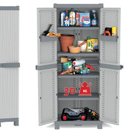 ARMADIO DOMINO WAVE - PPL - A 2 ANTE - BASE 2700 - 70X43,8X181,8 CM - GRIGIO - TERRY 71258