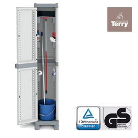 ARMADIO DOMINO WAVE - PPL - A 1 ANTA - BASE 2350 - 35X43,8X181,8 CM - GRIGIO - TERRY 71259