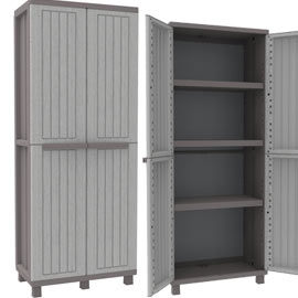 ARMADIO JWOOD 268 - 2 ANTE - PPL - EFFETTO LEGNO - 68X37,5X170 CM - GRIGIO TORTORA - TERRY 74241