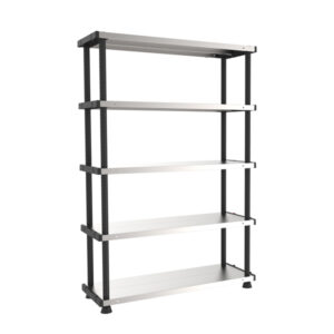 SCAFFALE - PPL - METALLO - 5 RIPIANI - 119 X 45 X 185 CM - GRIGIO - NERO - TERRY 74485