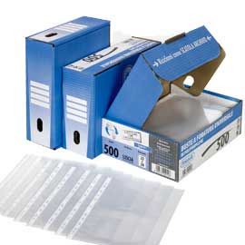 BUSTE FORATE LA 500 - SUPERIOR - LISCIO - 22X30 CM - TRASPARENTE - FAVORIT - CONF. 500 PEZZI 68134