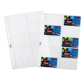 BUSTE FORATE PORTA CARDS - PPL - 10 TASCHE - 21,5X29,7 CM - TRASPARENTE - FAVORIT - CONF. 10 PEZZI 58957