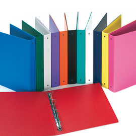 RACCOGLITORE EUROPA - 4 ANELLI TONDI 30 MM - DORSO 4 CM - 22X30 CM - COLORI ASSORTITI - FAVORIT 36294