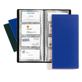 PORTA BIGLIETTI DA VISITA - 20 BUSTE CON 4 TASCHE CIASCUNA - 12,7X27 CM - NERO - FAVORIT 71929