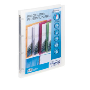 RACCOGLITORI PERSONALIZZABILE LUMINA - TRASPARENTE - 4 ANELLI TONDI DIAMETRO 15MM - 22X30CM - FAVORIT 89290