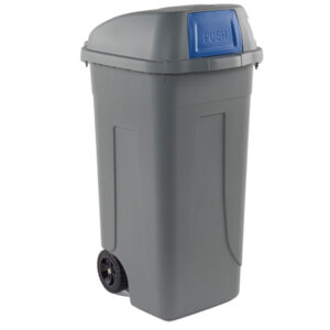 BIDONE MOBILE PUSH - CON COPERCHIO - 49X54X95 CM - 100 L - GRIGIO-BLU - MOBIL PLASTIC 86735