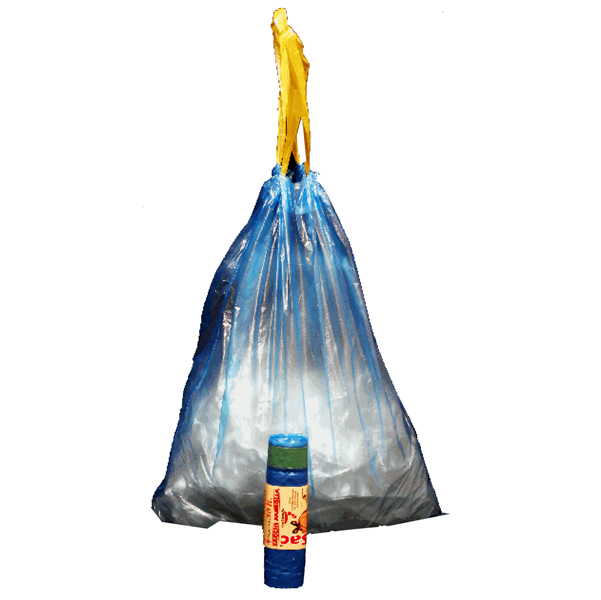 SACCHI - 50X60 CM - 30 L - 13 MICRON - CON MANIGLIE - AZZURRO - ROLSAC - CONF. 15 PEZZI 89604