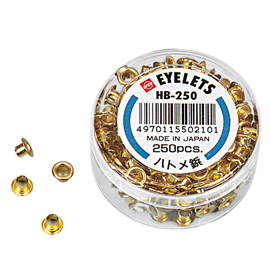 OCCHIELLI OTTONATI PER OCCHIELLATRICE - DIAMETRO 5 MM - ORO - LEBEZ - CONF. 250 PEZZI 25863