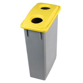 CONTENITORE OFFICE - CON COPERCHIO PER BOTTIGLIE E LATTINE - 90 L - GRIGIO-GIALLO - MEDIAL INTERNATIONAL 86559