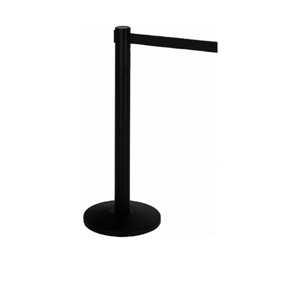 COLONNINA SEGNAPERCORSO ALFA - ALTEZZA 95 CM - CON NASTRO NERO 200 CM - NERO - MEDIAL INTERNATIONAL 90158