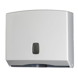 DISTRIBUTORE ASCIUGAMANI PIEGATI BASICA - 25X9,2X22 CM - BIANCO-GRIGIO - MEDIAL INTERNATIONAL 67486