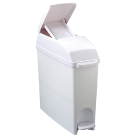 CONTENITORE IGIENICO A PEDALE - 17X43X48 CM - COPERCHIO BLOCCA SACCO - 18 L - BIANCO - MEDIAL INTERNATIONAL 82587