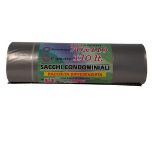 SACCHI - 70X110 CM - 110 L - 22 MICRON - GRIGIO TRASPARENTE - ROLSAC - CONF. 10 PEZZI 89612