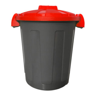 CONTENITORE PORTARIFIUTI DUSTY - DIAMETRO 36 CM - ALTEZZA 45 CM - 25 L - COPERCHIO ROSSO - NERO - MOBIL PLASTIC 86744
