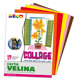 CARTA VELINA - 50 X 76 CM - ASSORTIMENTO 5 COLORI CALDI - DECO - BUSTA 25 FOGLI 82003