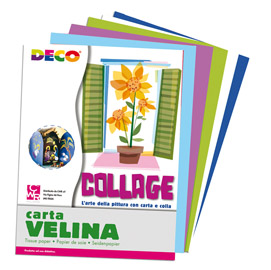 CARTA VELINA - 50 X 76 CM - ASSORTIMENTO 5 COLORI FREDDI - DECO - BUSTA 25 FOGLI 82004