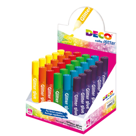 COLLA GLITTER - 10,5 ML - COLORI ASSORTITI PASTELLO - DECO - DISPLAY 30 PEZZI 82422