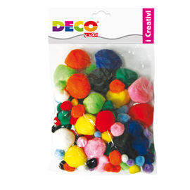 POMPONS - COLORI ASSORTITI - DECO - BUSTA 40 PEZZI 82007