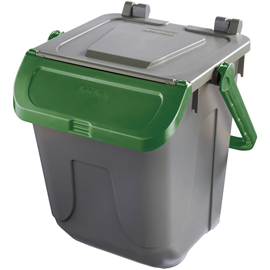 CONTENITORE PORTARIFIUTI ECOLOGY - CON SPORTELLO E MANIGLIONE - 25 L - GRIGIO/VERDE - MOBIL PLASTIC 97438