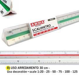 SCALIMETRO ISOTECK - 30CM - PER ARREDAMENTO - SCALE 1:20-25-50-75-100-125 - ARDA 35293