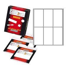 ETICHETTA ADESIVA - PERMANENTE - RETTANGOLARE - 73X37 MM - 6 ETICHETTE PER FOGLIO - 10 FOGLI PER BUSTA - BIANCO - MARKIN 78220
