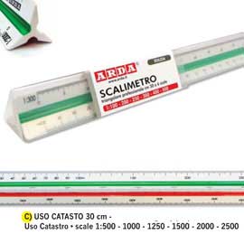 SCALIMETRO ISOTECK - 30CM - PER CATASTO - SCALE 1:500-1000-1250-1500-2000-2500 - ARDA 35294