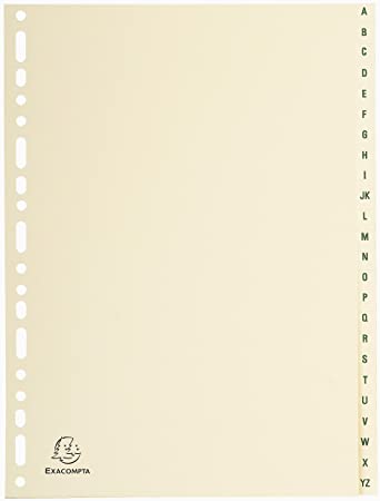 SEPARATORI - 24 TASTI A-Z - CARTONCINO - A4 - AVORIO - EXACOMPTA 94269