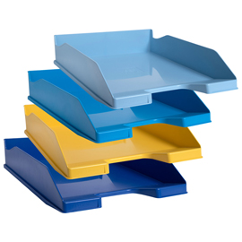 SET 4 VASCHETTE PORTACORRISPONDENZA COMBO MIDI BEE BLUE - COLORI ASSORTITI - EXACOMPTA 98611