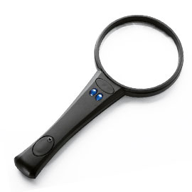 LENTE DI INGRANDIMENTO CON LED 1134 - LENTE GRANDE DIAMETRO 7,5 CM - LENTE PICCOLA 2 CM - NERO - LEBEZ 57982