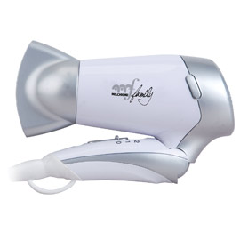 ASCIUGACAPELLI DA VIAGGIO HANDY STYLE - 17X7X21,5 CM - 1200 W - 115-230 V - BIANCO-GRIGIO - MELCHIONI 64942