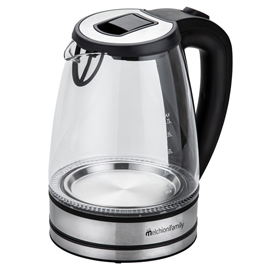 BOLLITORE ELETTRICO CORDLESS - CARAFFA IN VETRO - 2200 W - NERO - MELCHIONI 100340