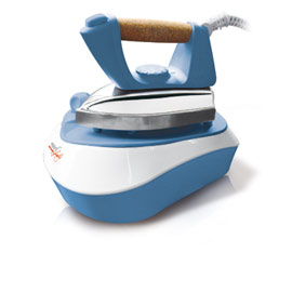 FERRO DA STIRO PRATICA - A CALDAIA - 23X15X32 CM - 2000 W - 220-240 V -  BIANCO-AZZURRO - MELCHIONI 76501