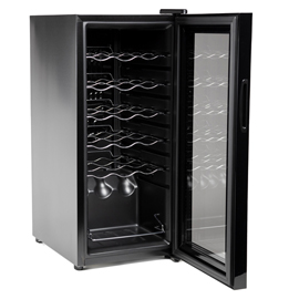 CANTINETTA VERMENTINO 18C - PER 18 BOTTIGLIE - 34,5 X 45 X 77 CM - NERO - HOM-IO 96614