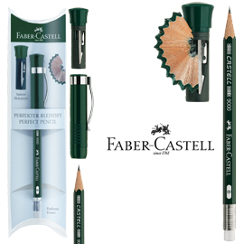 MATITA IN GRAFITE CASTELL 9000 EXTENDER - GRADAZIONE B - FABER CASTELL - SET REGALO CON TEMPERAMATITE 75387