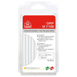 COLLA TERMOFUSIBILE M7/100 - DIAMETRO 7 MM - LUNGHEZZA 10 CM - 70 GR - TRASPARENTE - RO-MA 98258