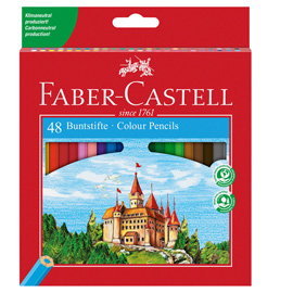 MATITA COLORATA ECO IL CASTELLO - DIAMETRO MINA 3,00 MM - COLORI ASSORTITI - FABER CASTELL - ASTUCCIO 48 PEZZI 100066