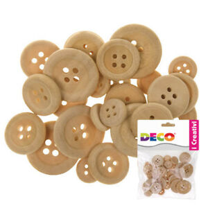 BOTTONI - LEGNO NATURALE - DECO - CONF. 30 PEZZI 93948