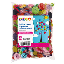 BOTTONI - IN PLASTICA - COLORI ASSORTITI - DECO - CONF. 650 PEZZI 86081