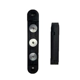 TERMINALE A MURO PER TESTINA RONDO TENSA - MAGNETICO - 2,2X12,5CM - NERO - STUDIO T 102176