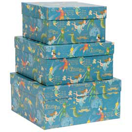 SET SCATOLE REGALO GRANDI - DIMENSIONI ASSORTITE - FANTASIA PETER PAN - KARTOS - CONF. 3 PEZZI 97154