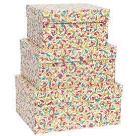 SET SCATOLE REGALO MEDI - DIMENSIONI ASSORTITE - FANTASIA FLORENTIA - KARTOS - CONF. 3 PEZZI 97159