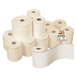 BLISTER 4 ROTOLI CARTA TERMICA ADESIVA BPA FREE 62,MM X 38MT D 82MM PER BILANCE 100337