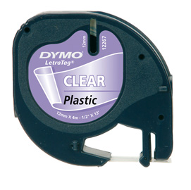 NASTRO DYMO LETRATAG 12mmX4m TRASPARENTE 48630