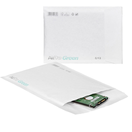 BUSTA IMBOTTITA AIRPRO GREEN - C/13 (17 X 21,5 CM) - CARTA - BIANCO - BONG PACKAGING - CONF. 100 PEZZI 101999
